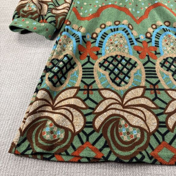 Aryeh Dress Large Green Colorful Long Sleeve Artsy Boho Hippie Gypsy Knit Dress - Picture 3 of 8